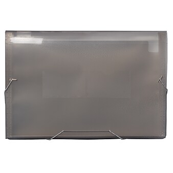 JAM Paper® 13 Pocket Plastic Expanding File, Accordion Folders, Legal Size, 10 x 15, Smoke Grey, Sold Individually (419EX13SM)