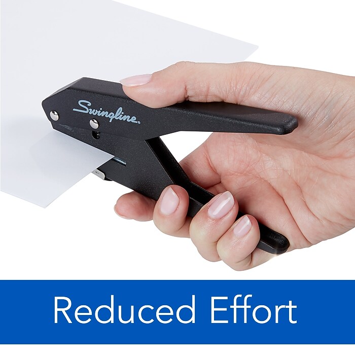 Swingline Low Force Handheld Hole Punch, 20 Sheet Capacity, Black
