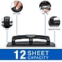 Swingline SmartTouch Low Force Desktop 3-Hole Punch, 12 Sheet Capacity, Black/Gray (A7074134)~#|#~sp56800797_sc7