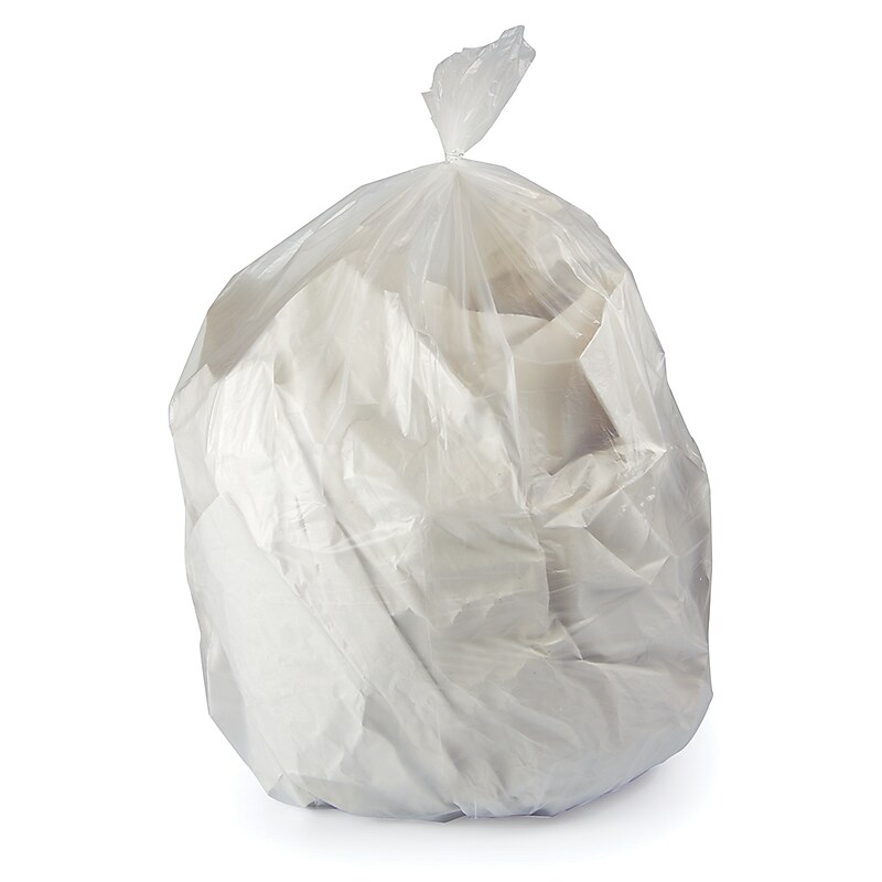 Heritage 56 Gallon Industrial Trash Bag, 43" x 47", Low Density, 0.7 Mil, Clear (H8647HC) image 1