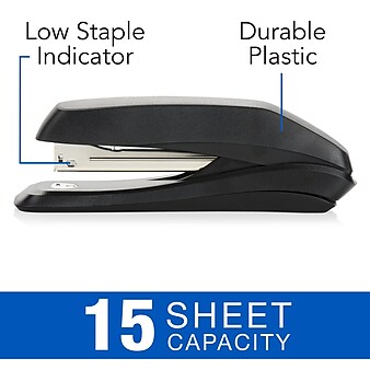 Swingline® Standard Desktop Stapler, Eco Version, 15 Sheet Capacity, Black (54501)