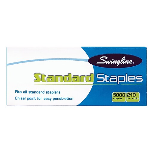 Swingline Standard Staples 1/4"L 210/Strip 5000/BX; 5 Boxes/Pack 35101 