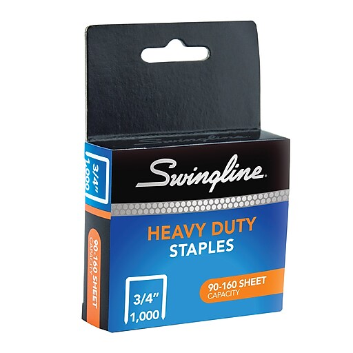Swingline® Premium Heavy Duty Staples, 3/4" Length, 100/Per Strip