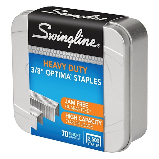 Swingline® Optima™ High Capacity Staples, 3/8" Length, 125/Strip, 2,500