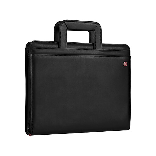 Wenger Venture Vinyl Padfolio with Zipper Closure, Black (601389) Staples