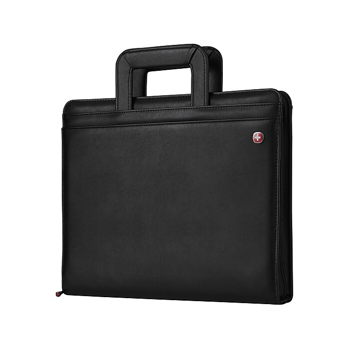 Wenger Venture Vinyl Padfolio with Zipper Closure, Black (601389