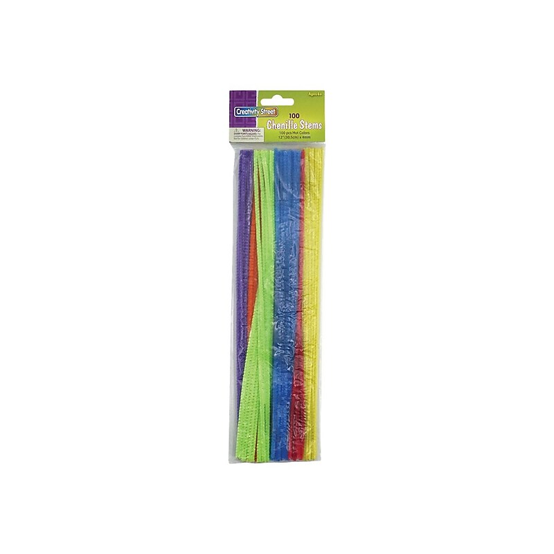 Creativity Street Regular Stems, Hot Colors, 100/Carton (PAC7112-04) image 1