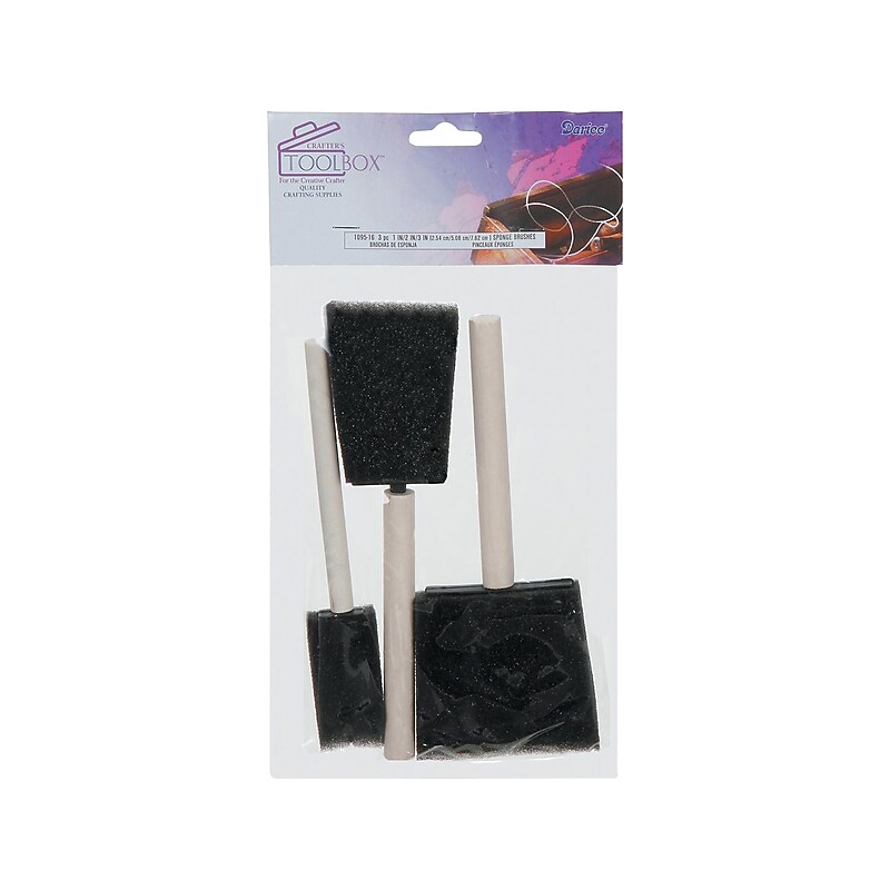 Crafters Toolbox Foam Brushes, 1"/2"/3", 3/Pack (1095-16) image 1