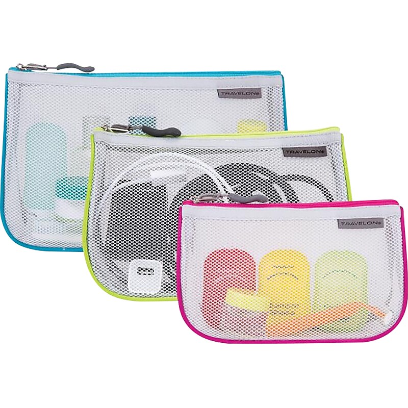 Travelon 3-Piece Polyester Travel Pouch Set, Assorted Colors (43108-510) image 1