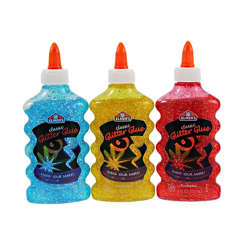 Elmer's Classic Washable Removable Liquid Glitter Glue, 6 oz., Assorted Colors (E323) image 1