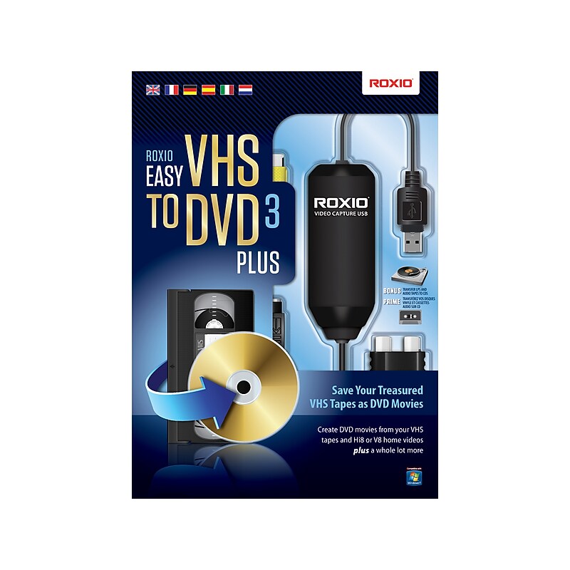 Roxio Easy VHS to DVD 3 Plus for 1 User, Windows, DVD (CORK1Z800F043) image 1