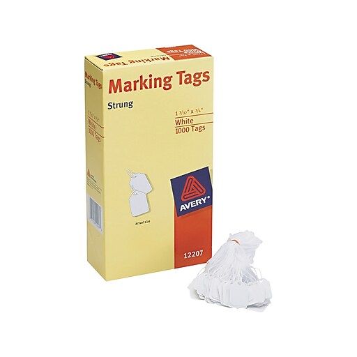 Avery 1.09" Blank Marking Tag, White, 1000/Pack (12207) Staples