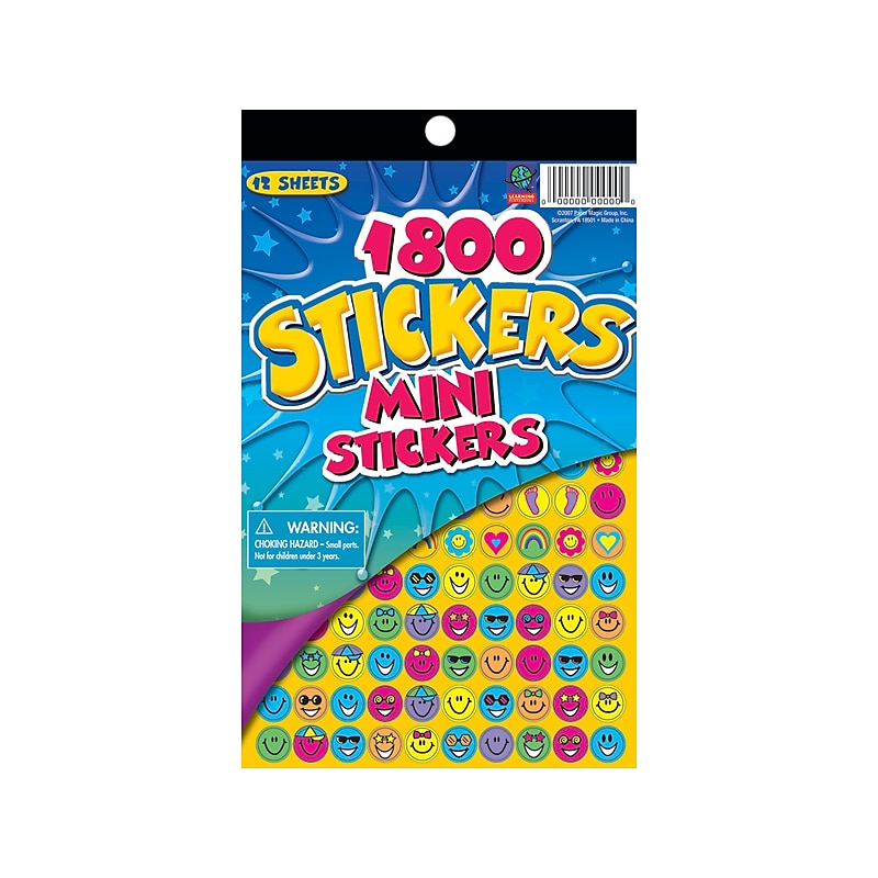 Paper Magic Mini Stickers, Multicolor, 1800/Pack (458115) image 1