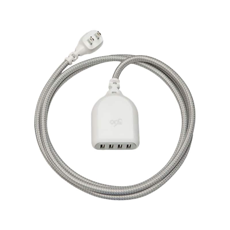 360 Electrical Harmony Collection Habitat+4.8A USB Extension for Most Smartphones, Gray (360623) image 1