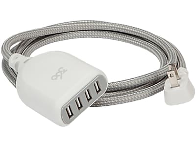 360 Electrical Harmony Collection Habitat+4.8A USB Extension for Most Smartphones, Gray (360623) Sansujyuku sansujyuku.com