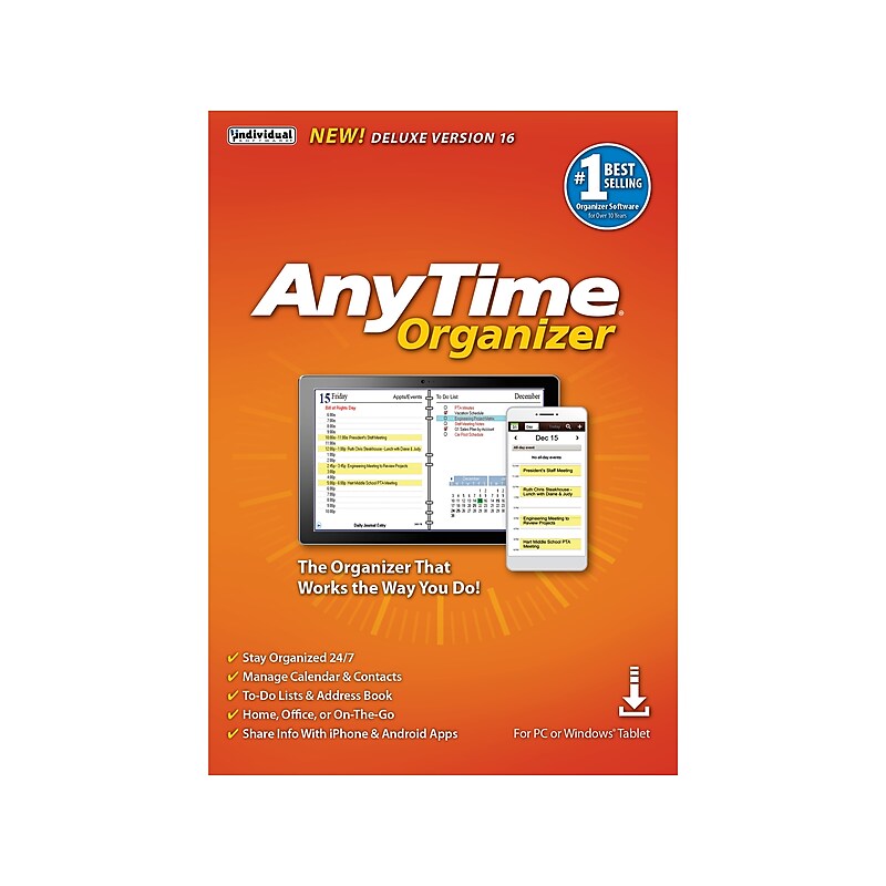 Individual Software AnyTime Organizer Deluxe 16 for 1 User, Windows, CD (IND945800F033) image 1