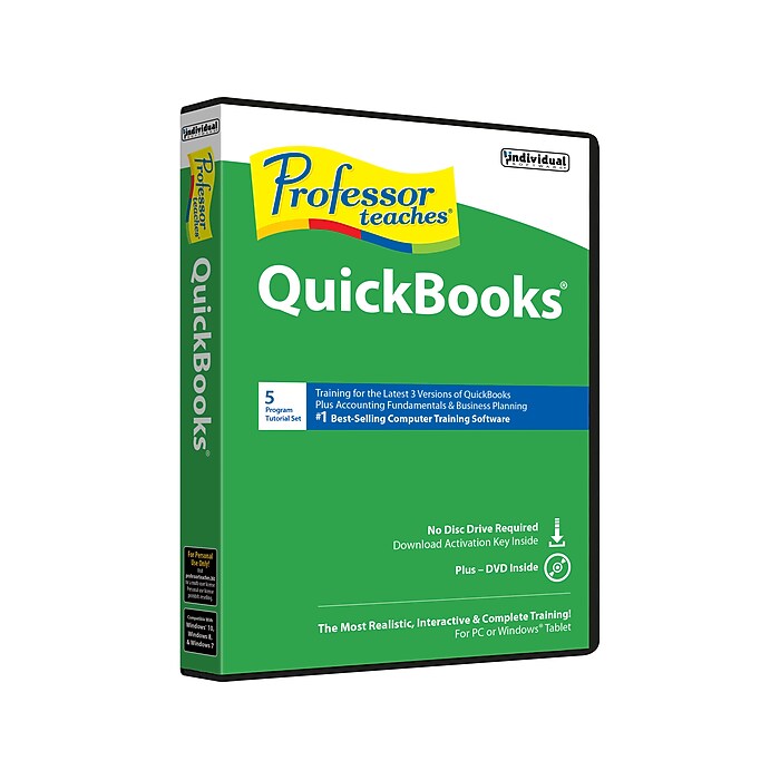 Individual Software Professor Teaches QuickBooks 2018 for 1 User, Windows, DVD/Download (IND945800F034)