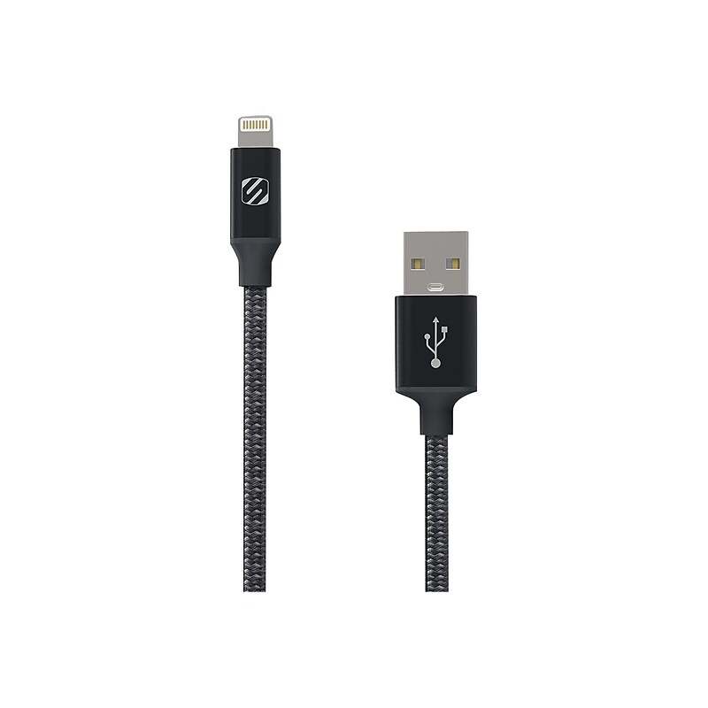 scosche strikeLINE Premium Lightning USB Cable for iPhone/iPad/iPod Touch, Space Gray (I3B4SG) image 1