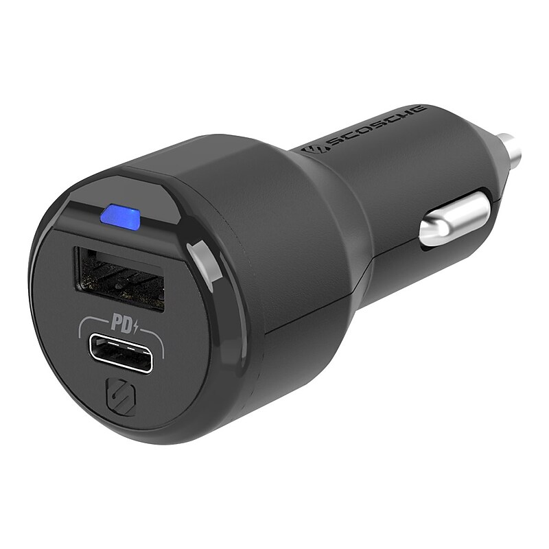scosche PowerVolt USB Car Charger for Most Smartphones, Black (CPDA2C8-SP) image 1