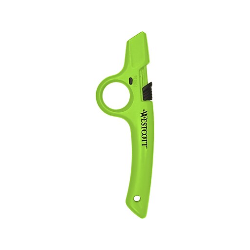 Westcott Full Size Retractable Ceramic Box Cutter, Green, 6/Box (17530