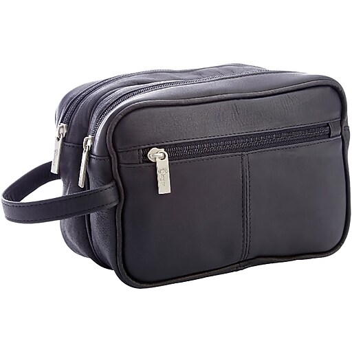 ROYCE Leather Toiletry Bag, Black, 6.5" (255BLACKCOLS) at Staples