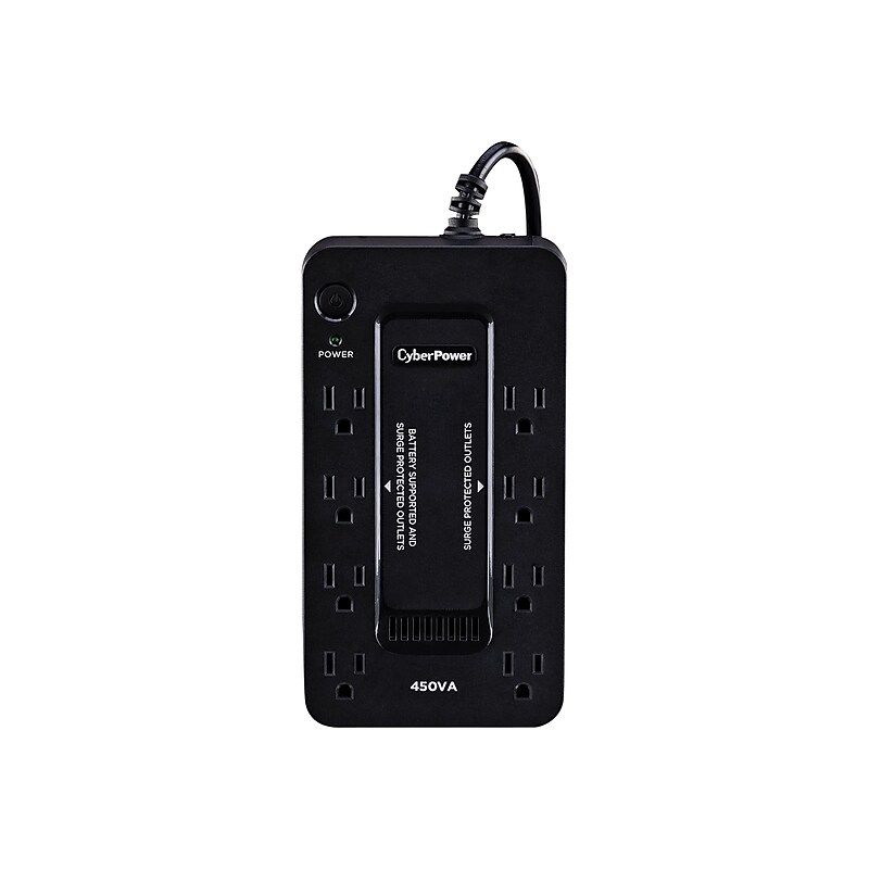 CyberPower 450 VA Battery Backup UPS, 8-Outlets, Black (SE450G1) image 1