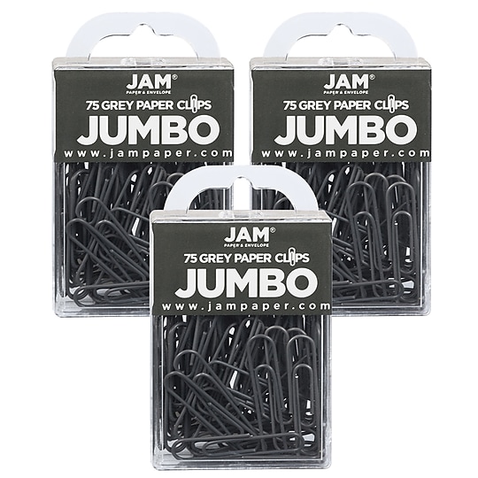 JAM Paper Jumbo Paper Clips, Grey, 3 Packs of 75 (21830628B)~#|#~sp56993516_sc7