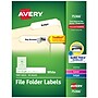 Avery Laser/Inkjet File Folder Labels, 2/3" x 3 7/16", White, 30/Sheet, 60 Sheets/Pack (75366)~#|#~sp57019817_sc7