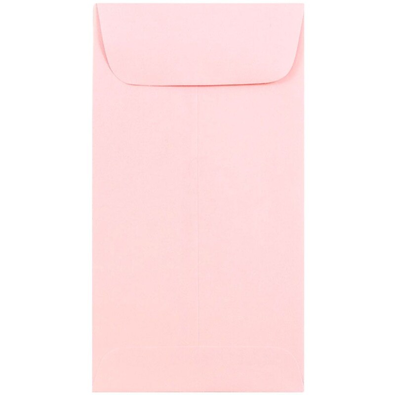 JAM Paper #7 Coin Business Envelopes, 3.5 x 6.5, Baby Pink, Bulk 1000/Carton (1526773B) image 1
