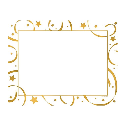 Great Papers Golden Star Certificates, 8.5" x 11", White/Gold, 15/Pack (2019011) Staples