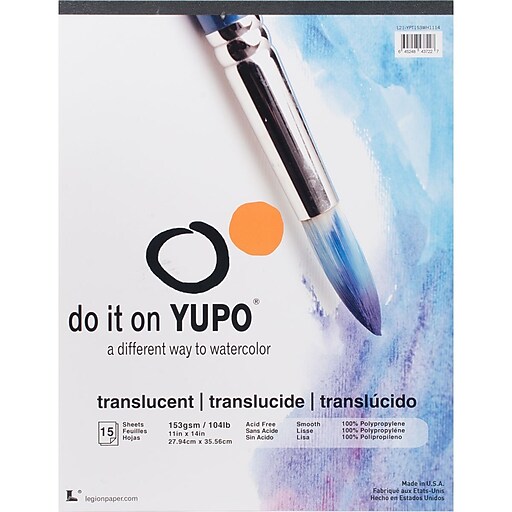 Yupo Paper 11"X14" 15 Sheets/PkgTranslucent 104lb at Staples