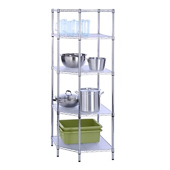 Honey-Can-Do 5-Tier Corner Shelf, Chrome (SHF-04886)