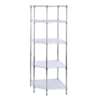Honey-Can-Do 5-Tier Corner Shelf, Chrome (SHF-04886)