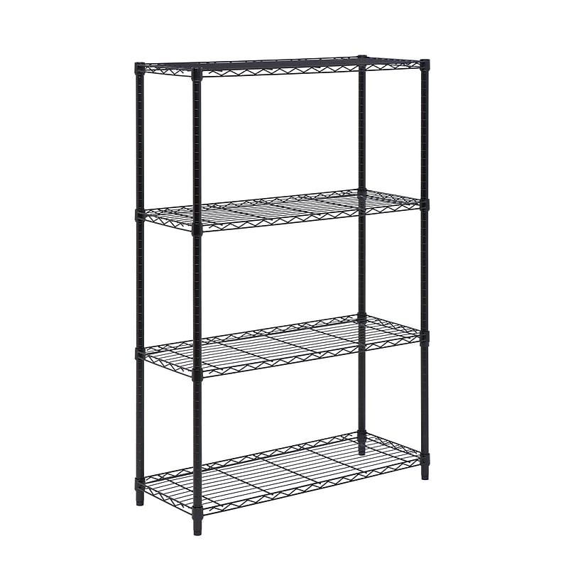 Honey-Can-Do 4-Shelf Metal Shelving Unit, 36"W, Black (SHF-03936) image 1