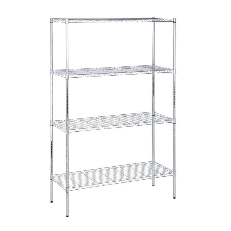 Honey-Can-Do 4-Shelf Metal Unit, 48''W, Chrome (SHF-05226) image 1