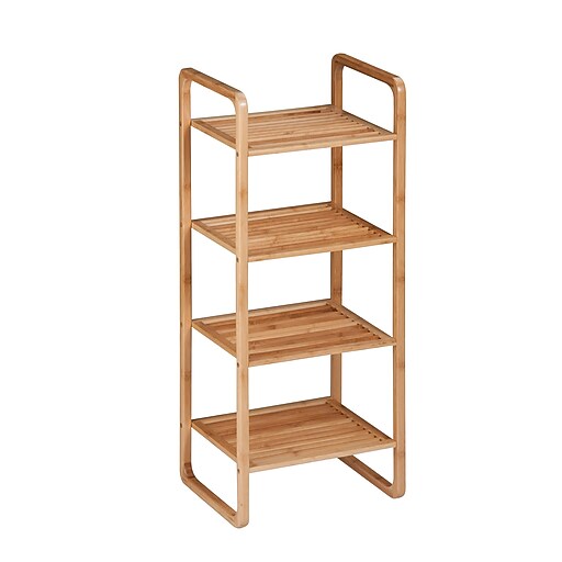 HoneyCanDo 4Tier Shelf, Natural Bamboo (SHF02099) Staples