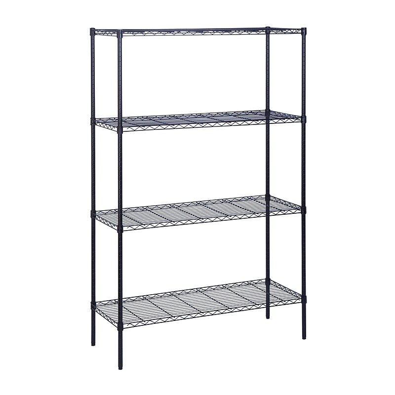Honey-Can-Do 4-Shelf Metal Shelving Unit, 48"W, Black (SHF-05225) image 1