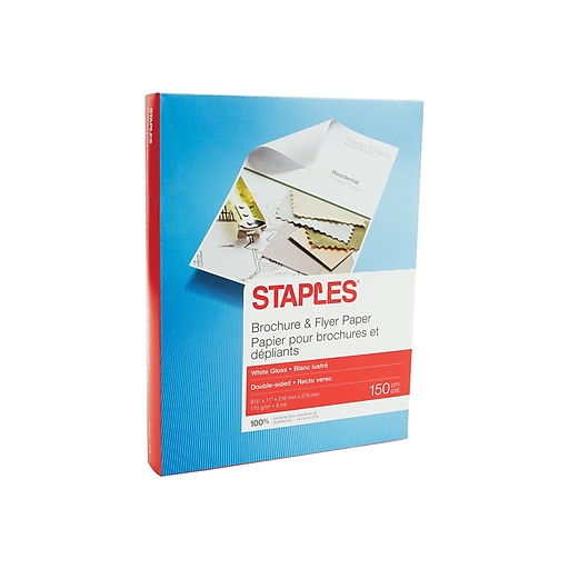 Staples Brochure Flyer Paper 8 1 2 X 11 Glossy White Double Sided 150 Pack At Staples