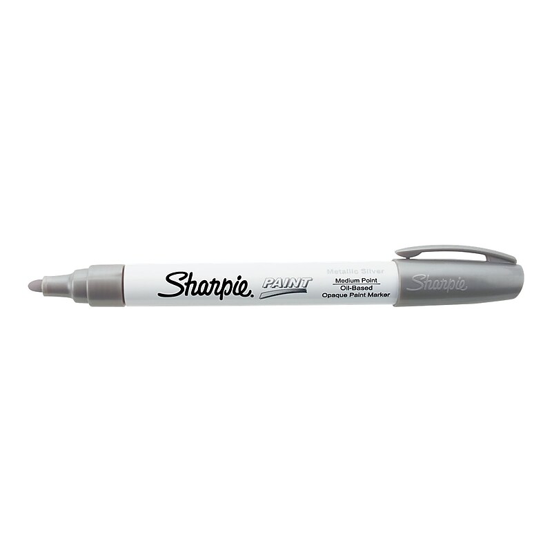 Sharpie Oil-Based Paint Marker, Medium Tip, Silver Ink (1875050) image 1
