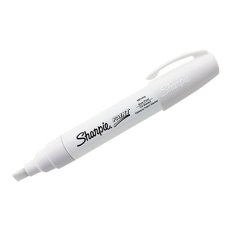 Sharpie Oil-Based Paint Marker, Bold Tip, White Ink (35235) image 1