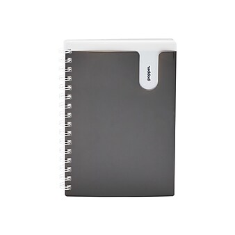 Poppin Pocket Notebook, 8.5" x 6", College Ruled, 80 Sheets, Dark Gray (104436)