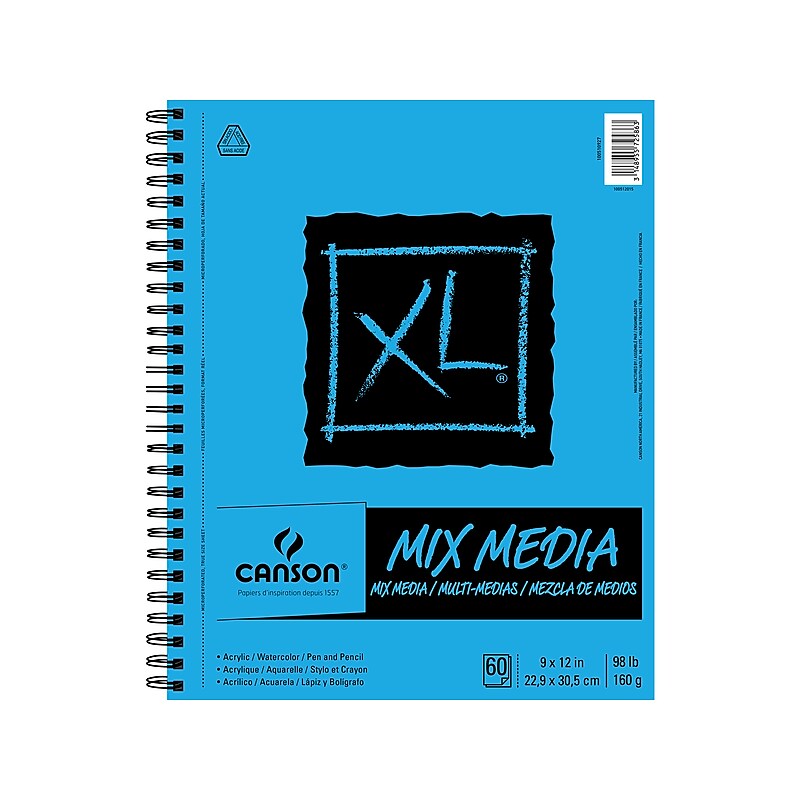 Canson XL 9" x 12" Wire Bound Mixed Media Sketch Pad, 60 Sheets/Pad (TD100510927) image 1