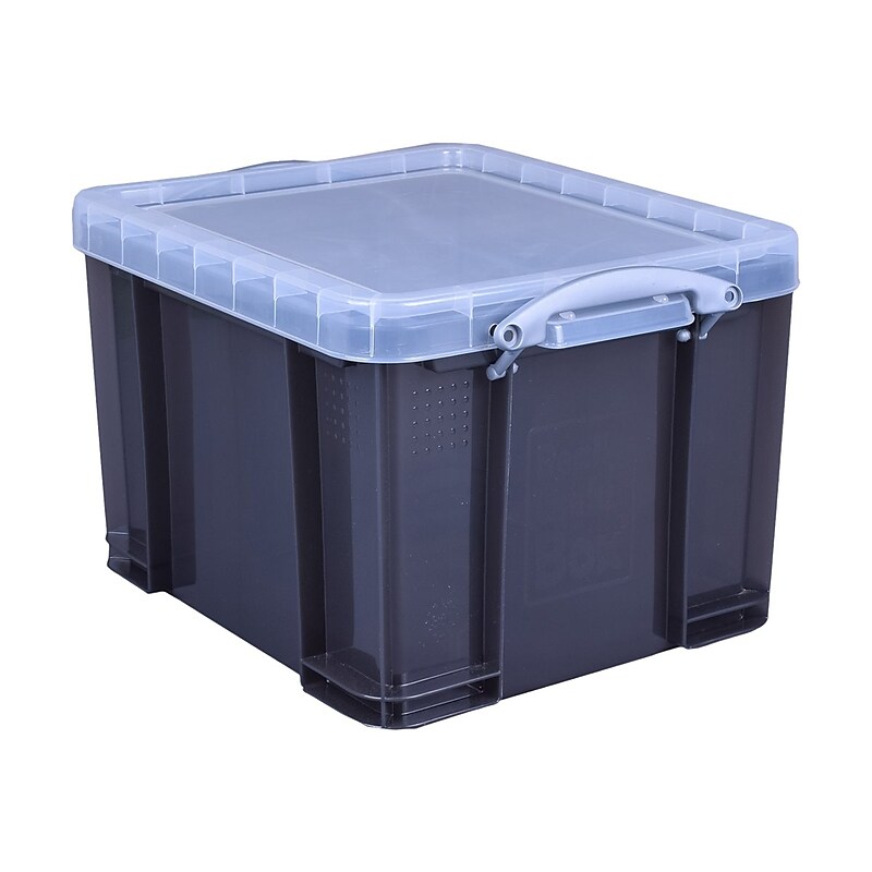 Really Useful Box 33.81 Qt. Snap Lid Storage Bin, Transparent Smoke (US32TSMK) image 1