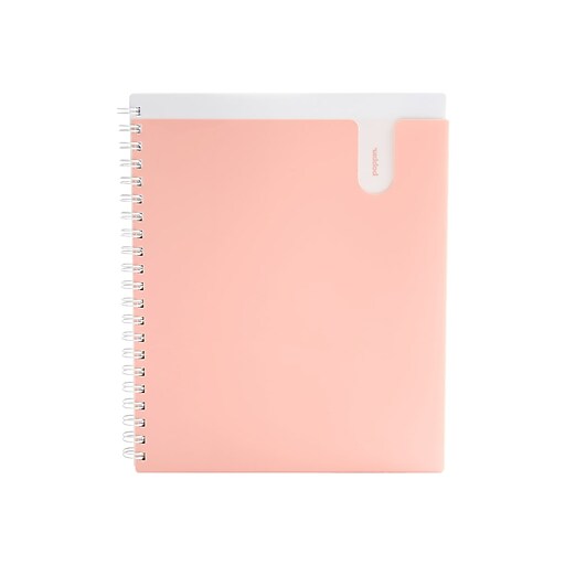 Poppin 1Subject Notebooks, 8.5" x 11", College Ruled, 80 Sheets, Pink