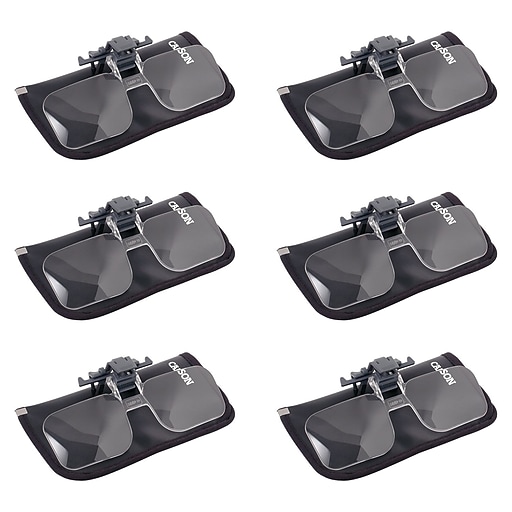 6 Pack Carson Cf10 1.5x Clipon, Flipup Magnifying Lenses For Eyeglasses at Staples