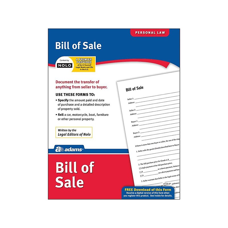Adams Preprinted & Digital Purchase & Sell Forms Kit, 11"L x 8.5"W (LF135S) image 1