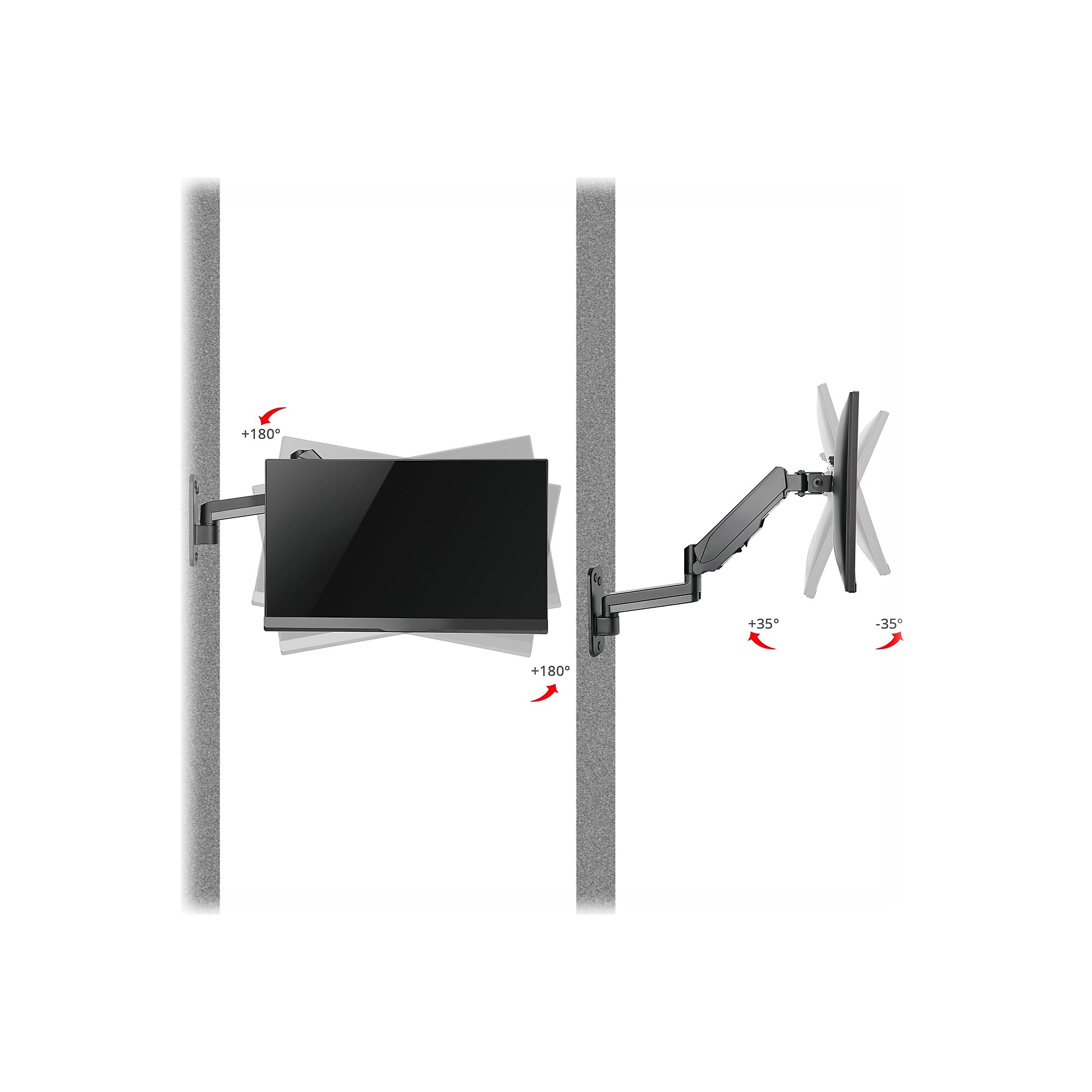SIIG High Premium Aluminum Gas Spring Wall Mount – Single Monitor Arm, Up to 32″, Black (CE-MT2L12-S1) Simolary simolary.com