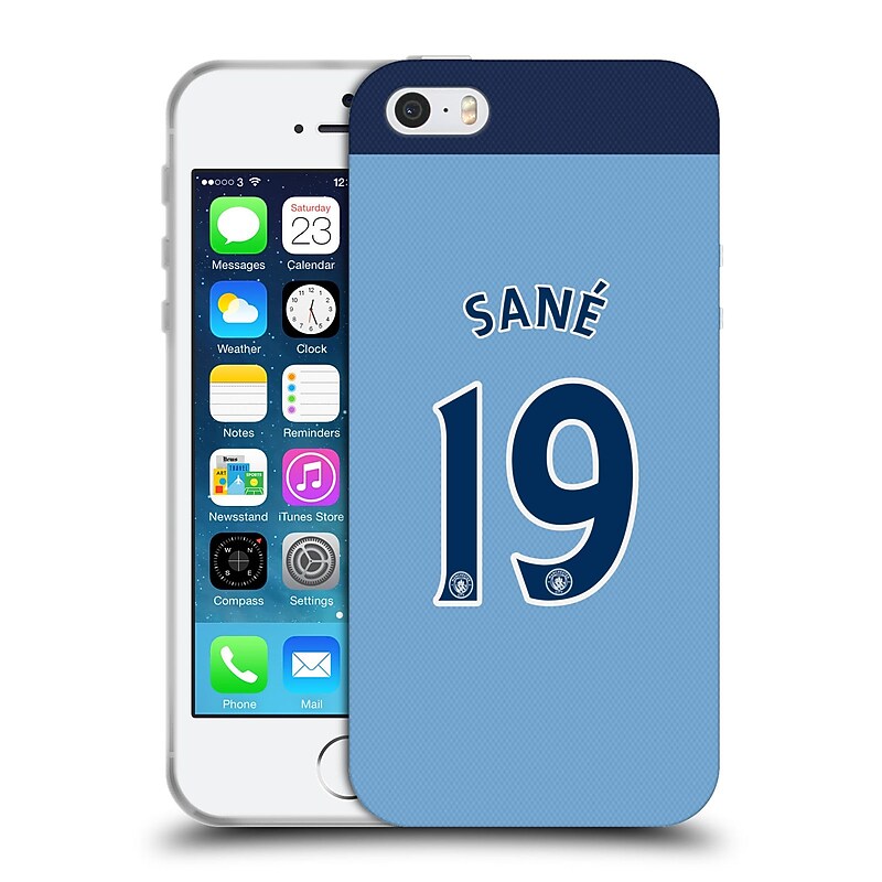 Official Manchester City Man City Fc Player Home Kit 2016/17 Group 2 Sane Soft Gel Case For Apple Iphone 5 / 5S / Se image 1