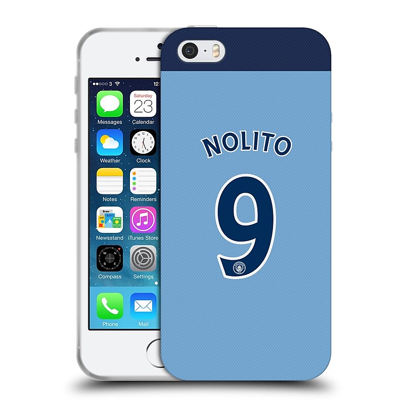 Official Manchester City Man City Fc Player Home Kit 2016/17 Group 2 Nolito Soft Gel Case For Apple Iphone 5 / 5S / Se image 1