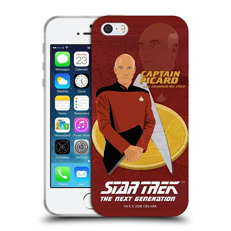 Official Star Trek Iconic Characters Tng Captain Picard Soft Gel Case For Apple Iphone 5 / 5S / Se image 1